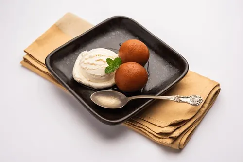 Gulab Jamun & Vanilla Ice Cream